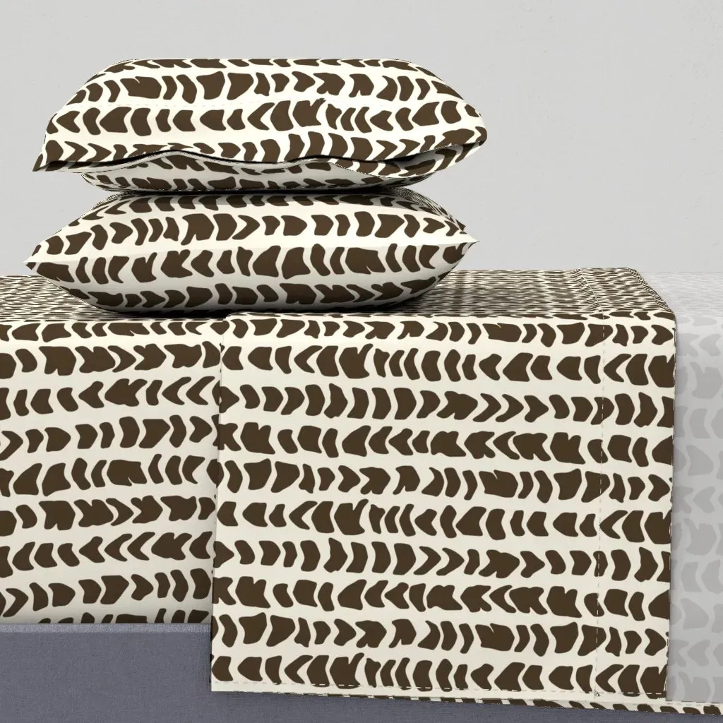 Vertical Hebrew Cone Shell King Size Sheet Set - Brown product
