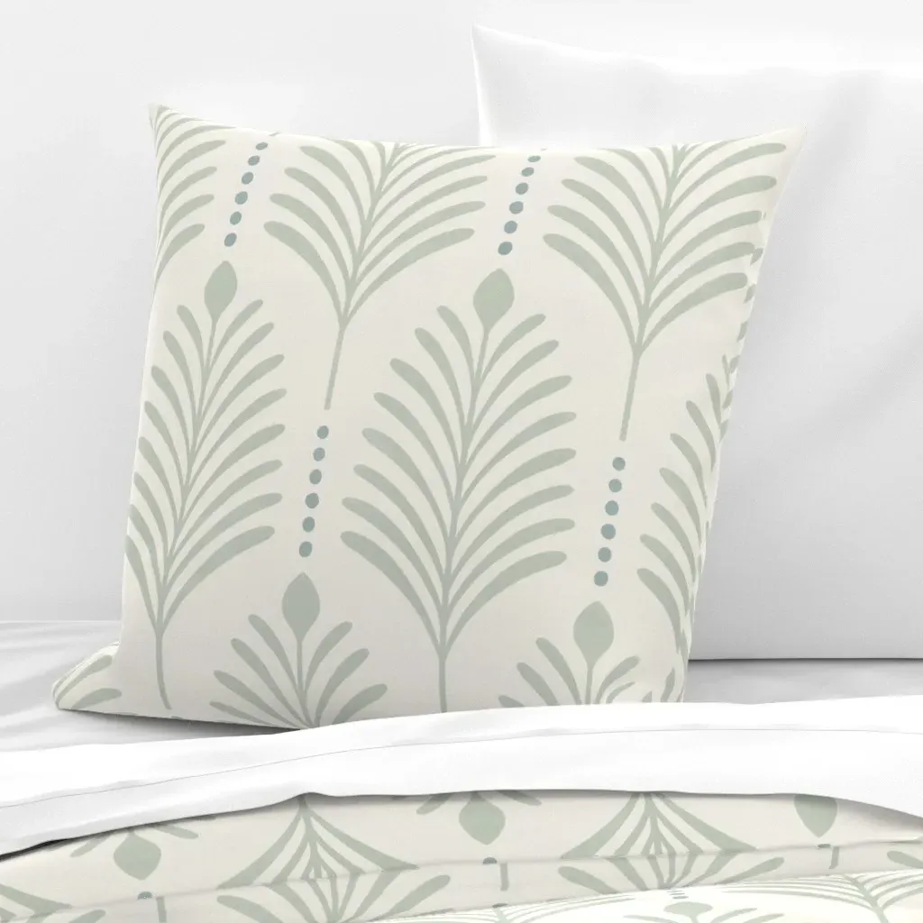 Vertical Leaves Euro Pillow Sham - Sage Green product