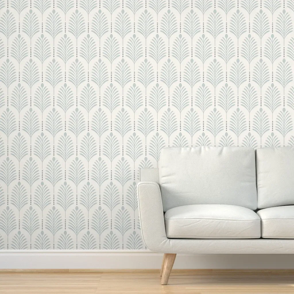 Vertical Leaves Peel and Stick Wallpaper - Light Blue product