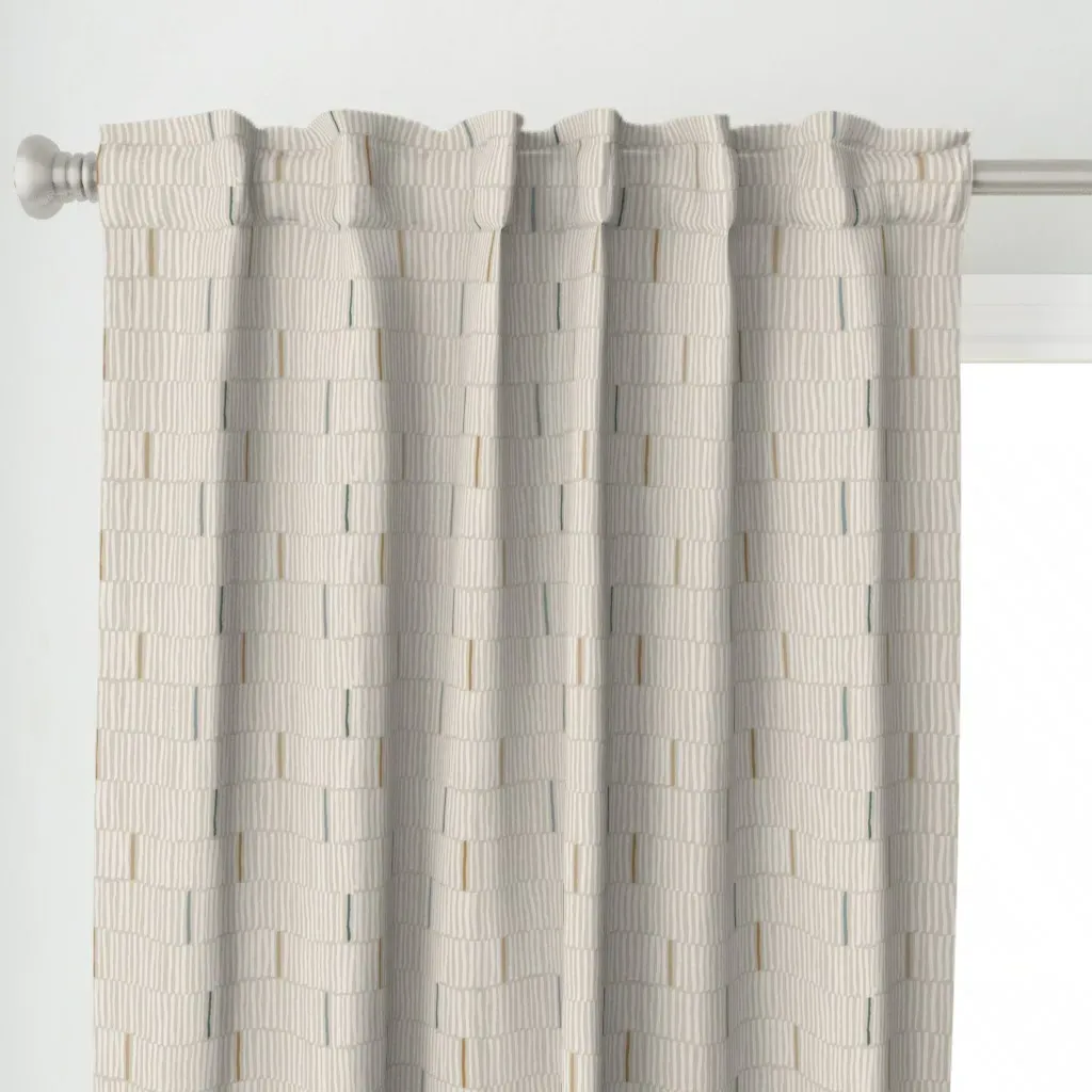 Vertical Little Lines Curtain Panel - Off-White alternate view