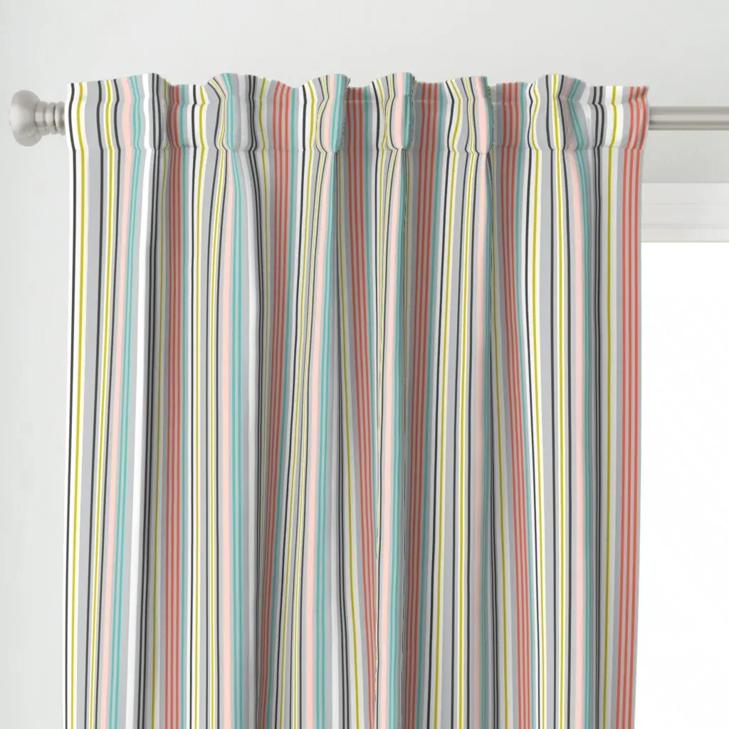 Vertical Preppy Cabana Curtain Panel - Gray alternate view
