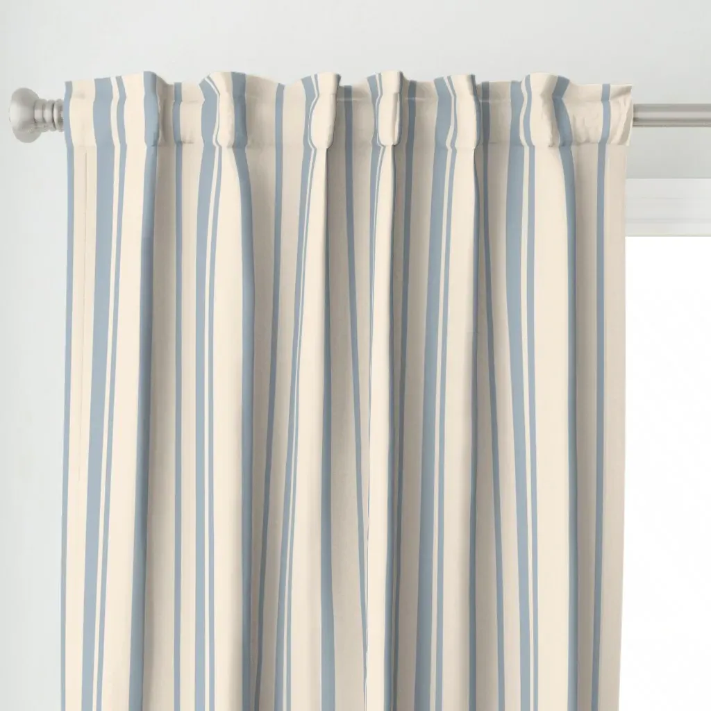 Vertical Stripe Curtain Panel - Light Blue alternate view