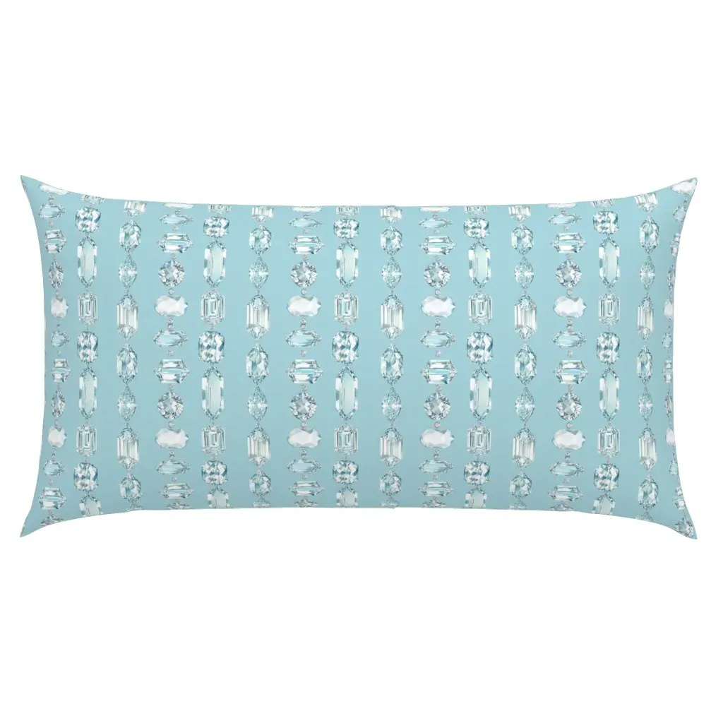 Vertical Stripes April Diamond Birthstone King Pillow Sham - Light Blue product