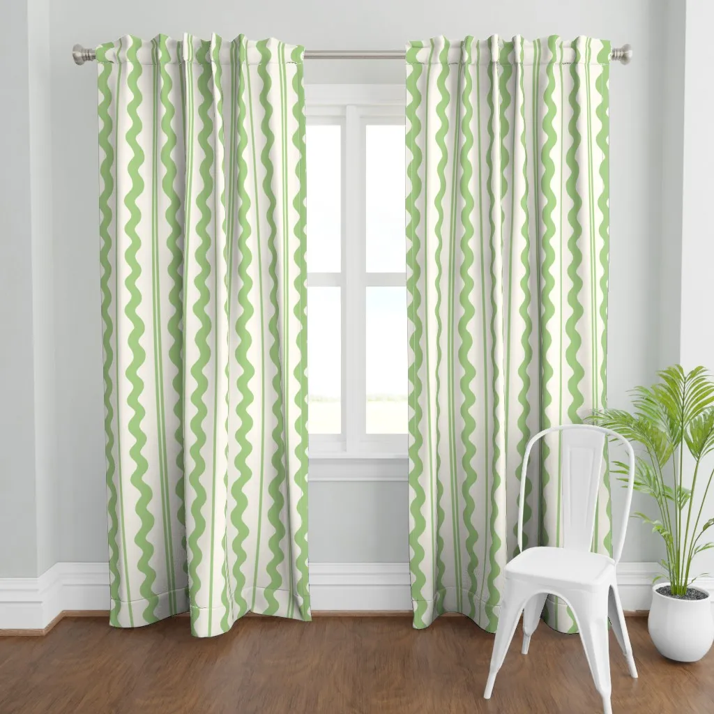 Vertical Stripes Curtain Panel - Green product