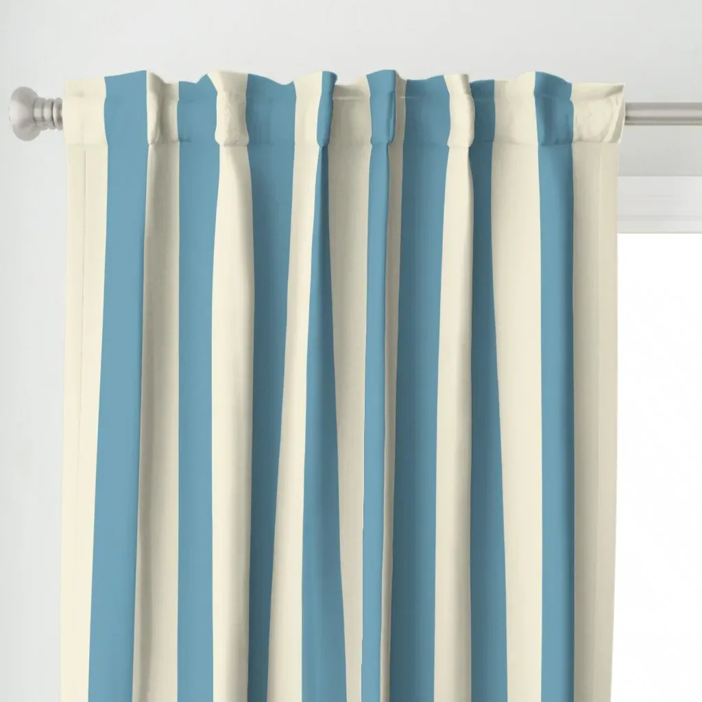 Vertical Stripes Large Curtain Panel - Sky Blue alternate view