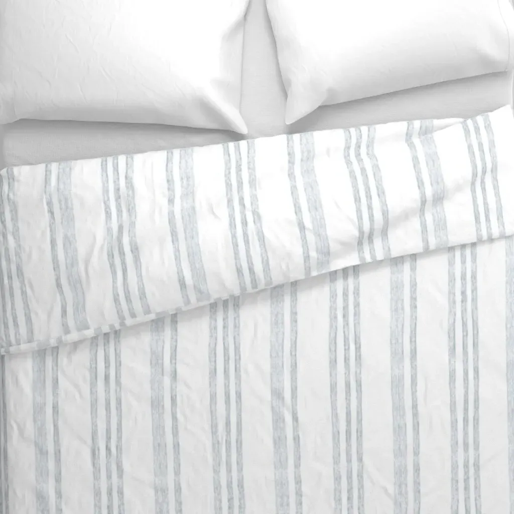 Vertical Stripes Wobbly Duvet Cover - Light Gray alternate view
