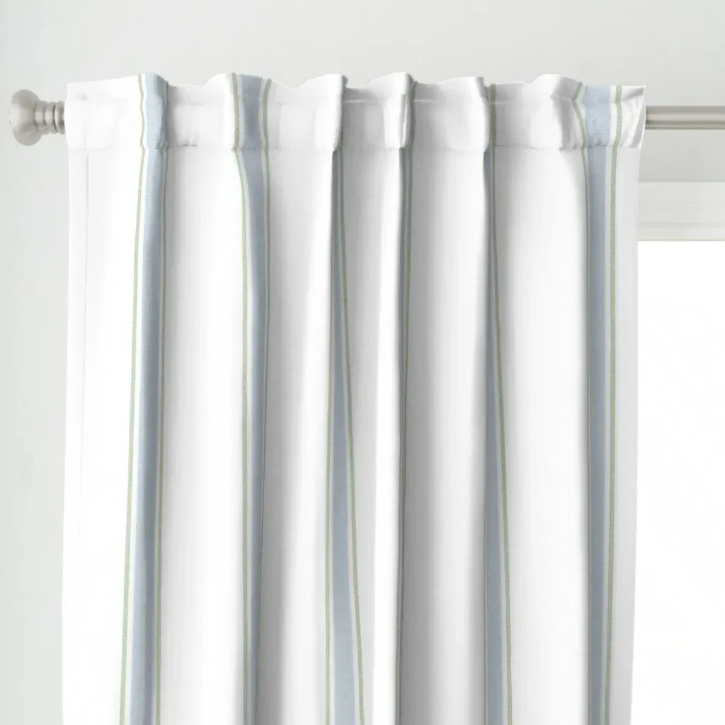 Vertical Ticking Stripes Curtain Panel - Light Blue alternate view