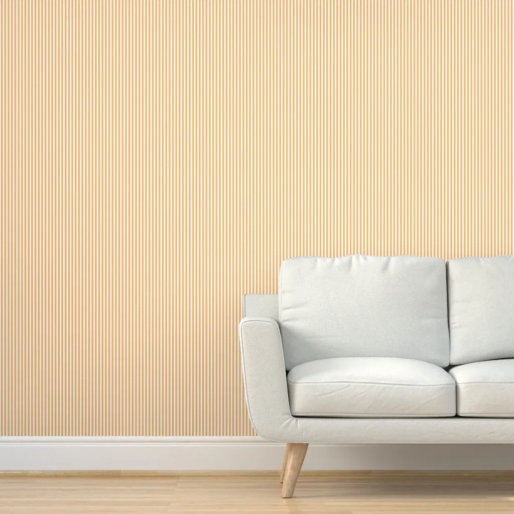 Vertical Ticking Stripes Peel and Stick Wallpaper - Orange product