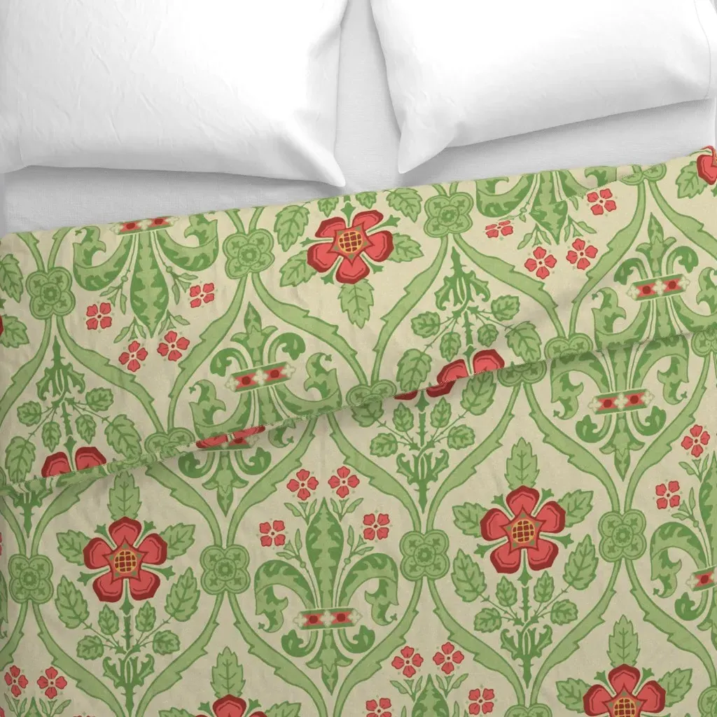 Very Large Gothic Revival Duvet Cover - Green alternate view