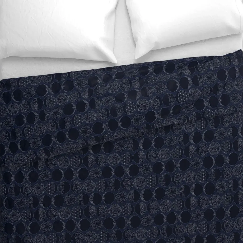 Very Small Moon Phases Duvet Cover - White alternate view
