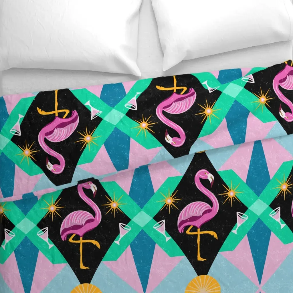 Vibrant Pink Flamingo Duvet Cover - Pink alternate view