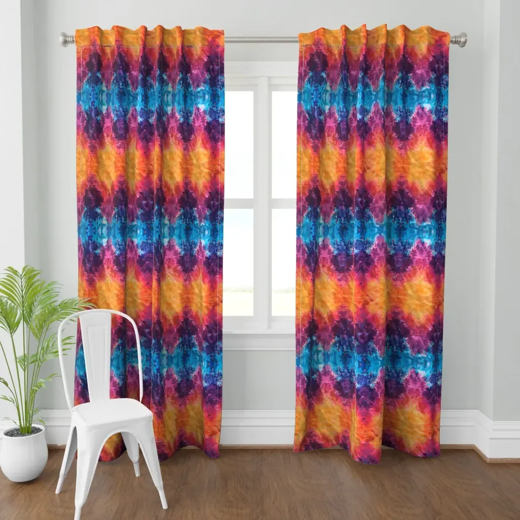 Vibrant Retro Curtain Panel - Orange product