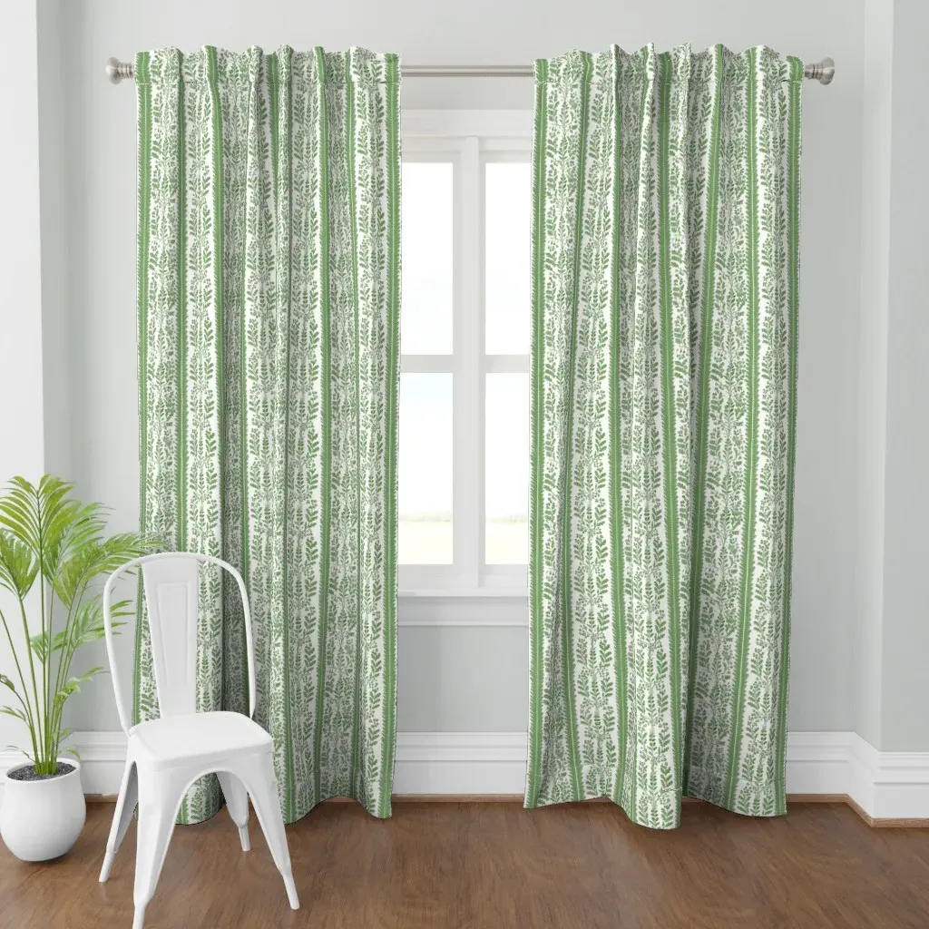 Victoire Vine Spring Curtain Panel - Sage Green product