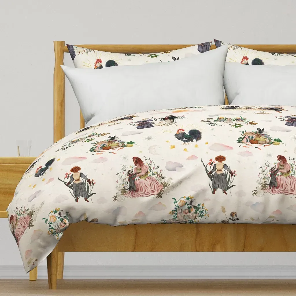 Victorian Animal Toile Duvet Cover - Off-White product