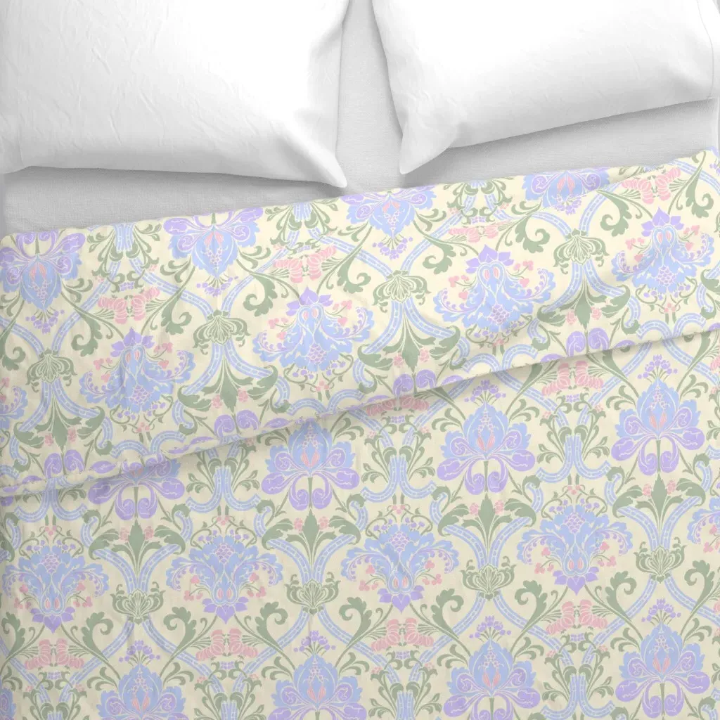 Victorian England 1890 Duvet Cover - Pale Yellow alternate view