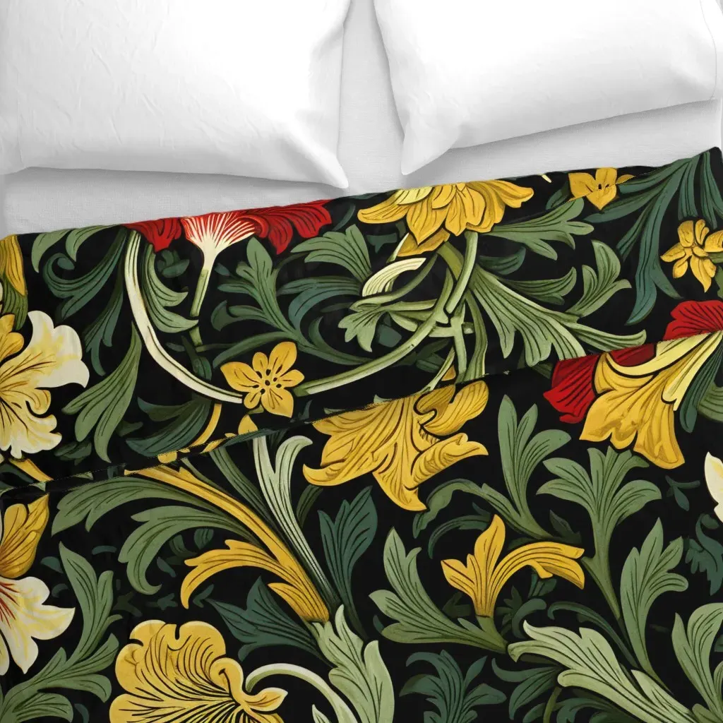 Victorian Floral 40 Duvet Cover - Gold alternate view