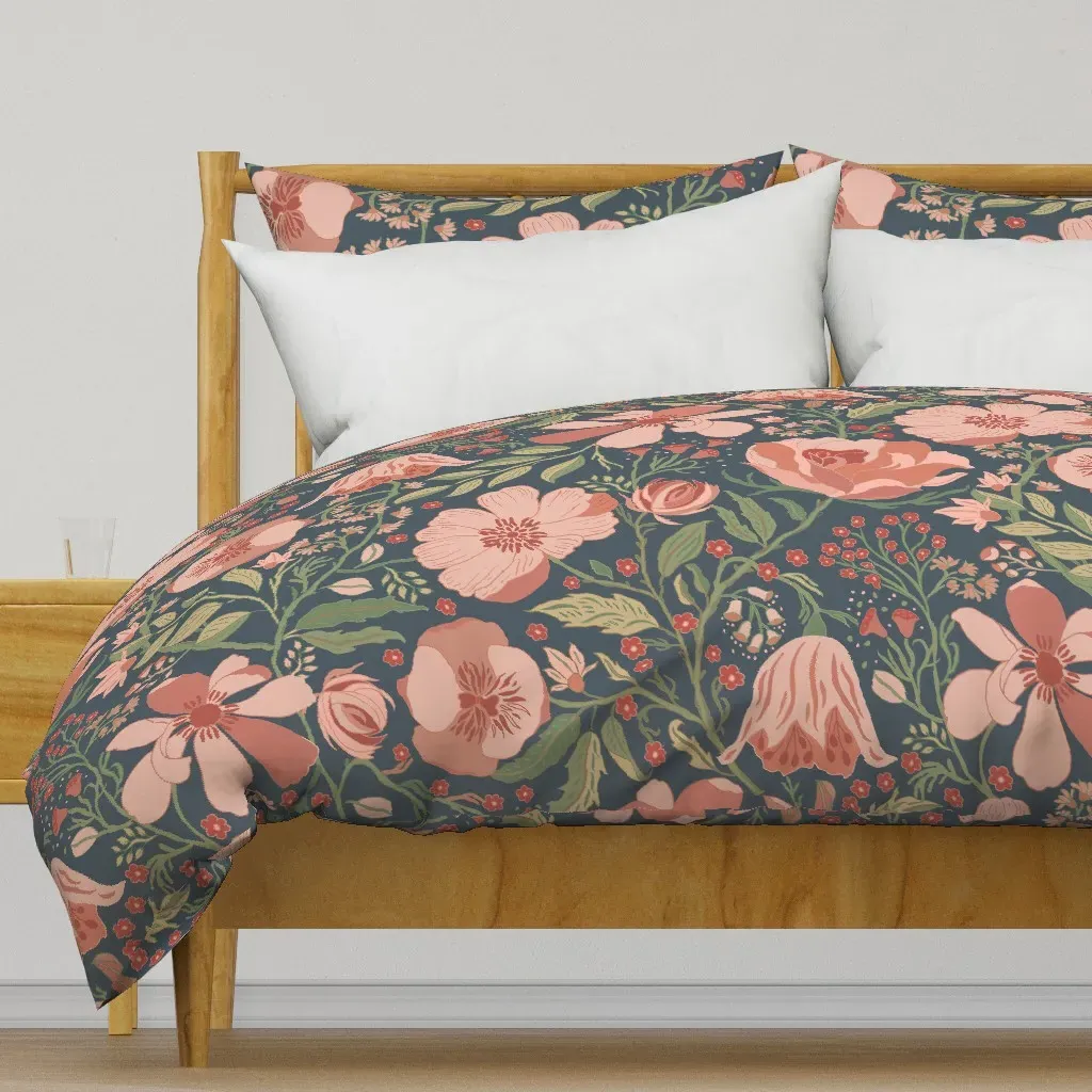 Victorian Floral Duvet Cover - Dusty Rose product
