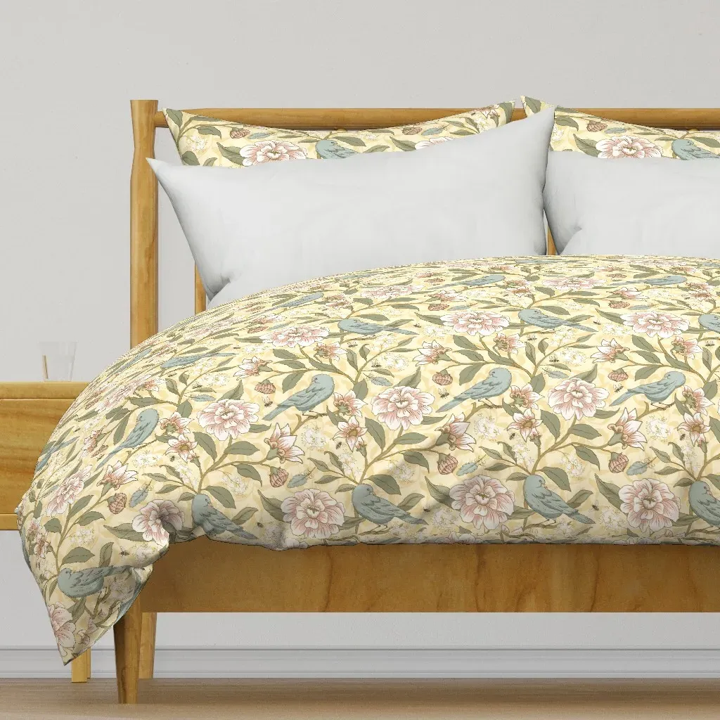 Victorian Floral Large Duvet Cover - Pale Pink product