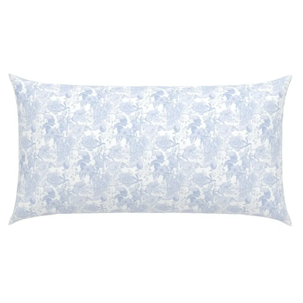 Victorian Floral Toile King Pillow Sham - Powder Blue product