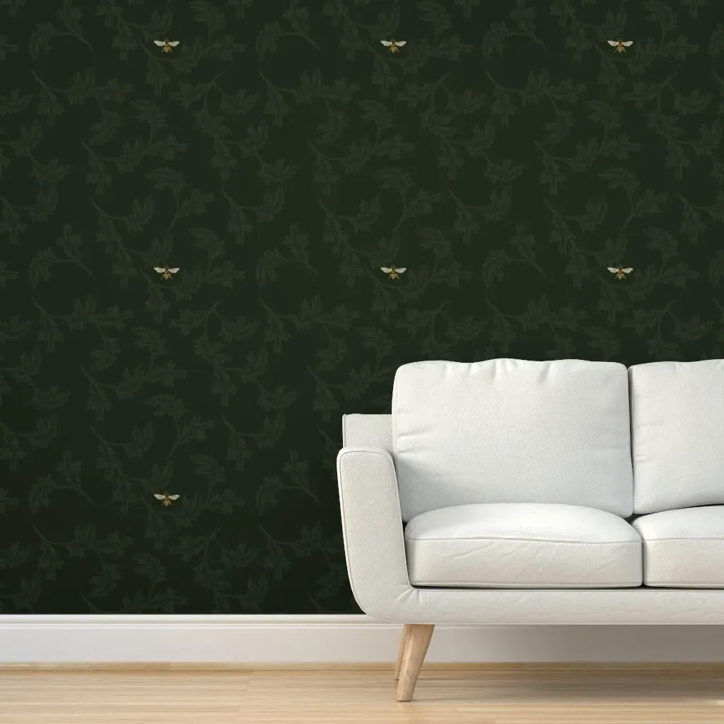 Victorian Honeybees Peel and Stick Wallpaper - Green product