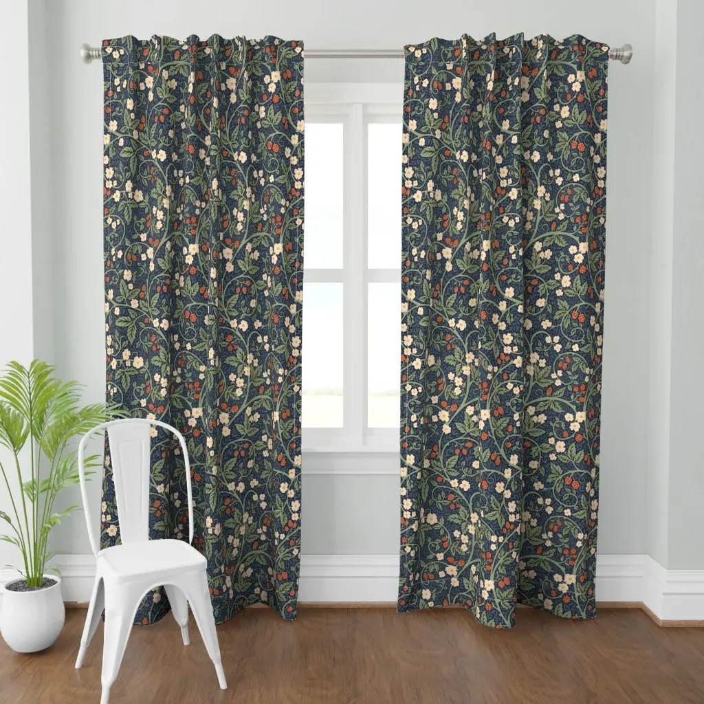 Victorian Raspberry Large Curtain Panel - Green product