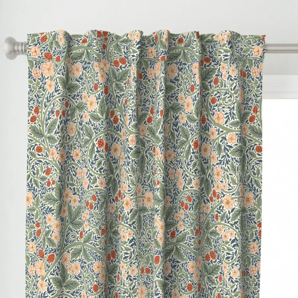 Victorian Raspberry Light Curtain Panel - Peach alternate view