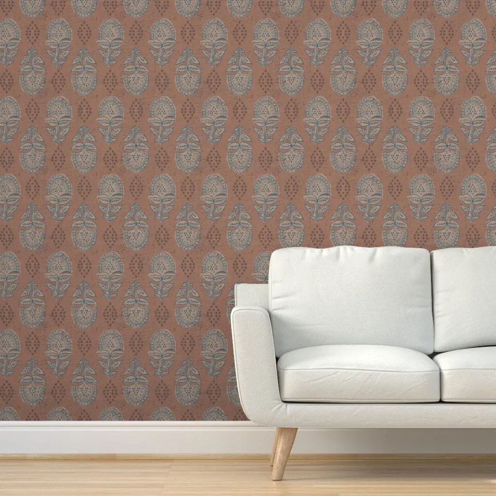Vienne Atelier Khali Peel and Stick Wallpaper - Terracotta product
