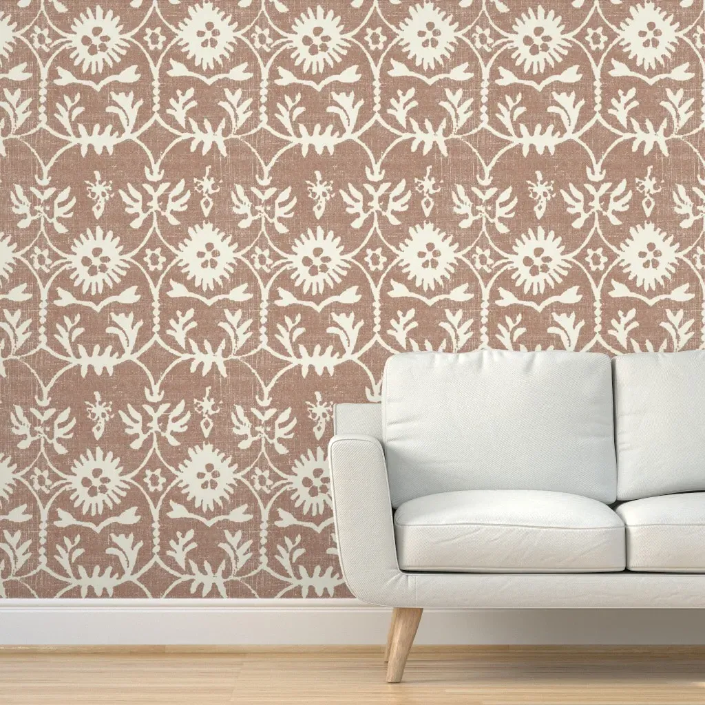 Vienne Canvas Maia Peel and Stick Wallpaper - Terracotta product