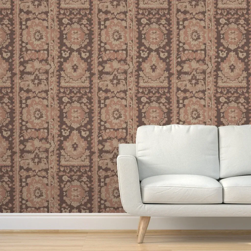 Vienne Canvas Persian Peel and Stick Wallpaper - Dusty Rose product