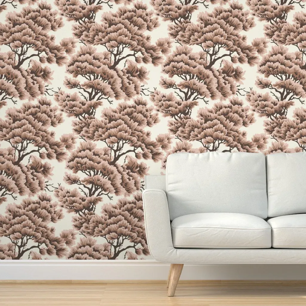 Vienne Canvas Woods Peel and Stick Wallpaper - Mocha Mousse product