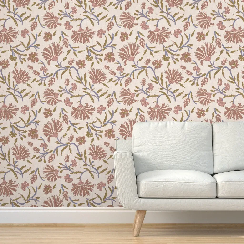 Vienne Studio Kalami Peel and Stick Wallpaper - Dusty Rose product