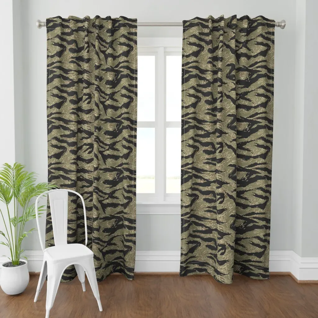 Vietnam Tiger Stripe Camo Curtain Panel - Dark Green product
