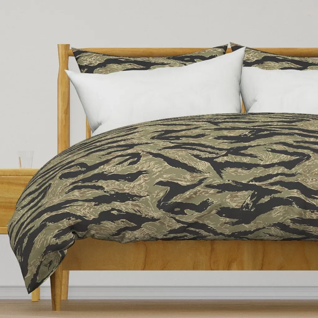 Vietnam Tiger Stripe Camo Duvet Cover - Dark Green product