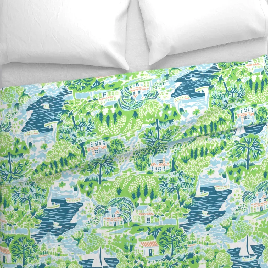 Villa Vibes Only Duvet Cover - Green alternate view