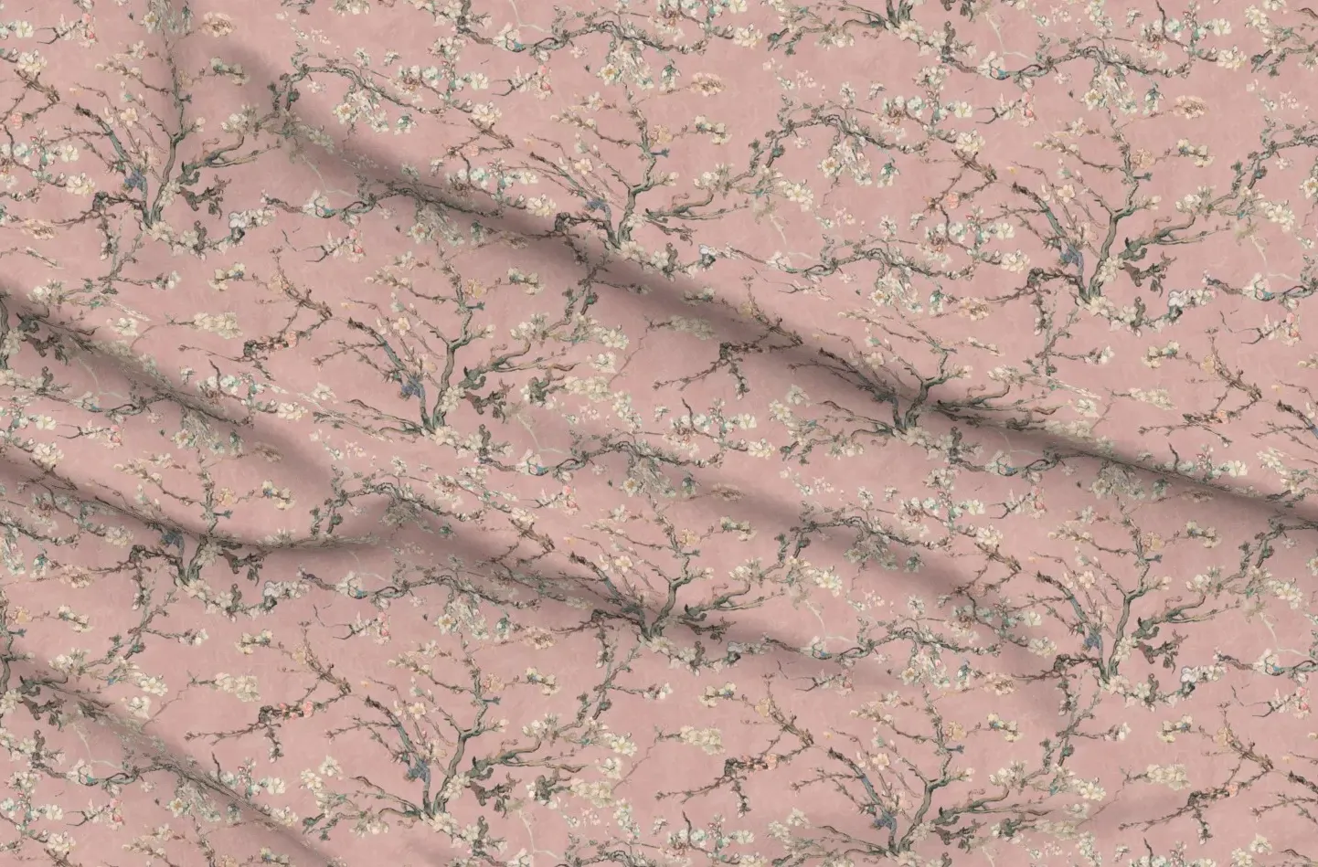 Vincent Van Gogh Almond Blossom Fabric Yardage - Pink, Sport Pique product