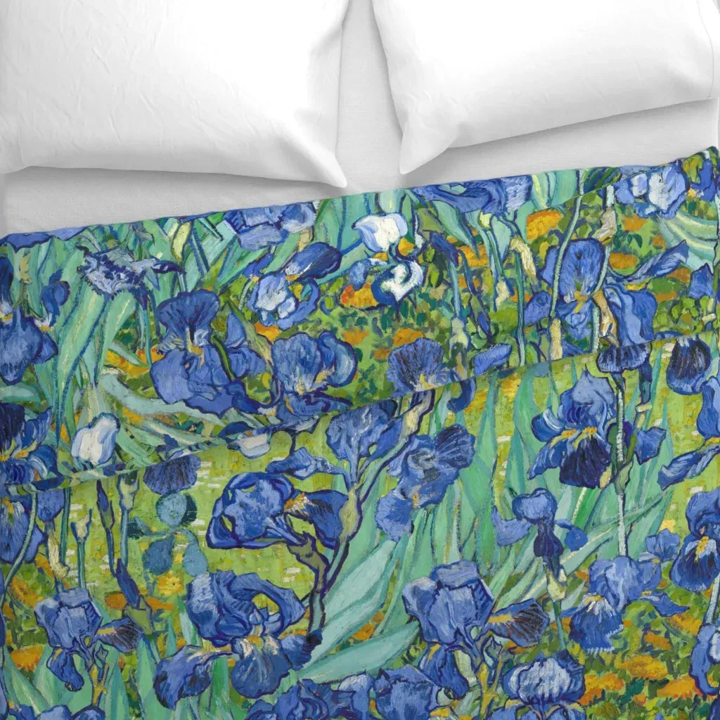 Vincent Van Gogh Irises Large Duvet Cover - Purple alternate view