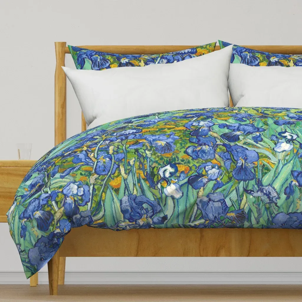 Vincent Van Gogh Irises Large Duvet Cover - Purple product