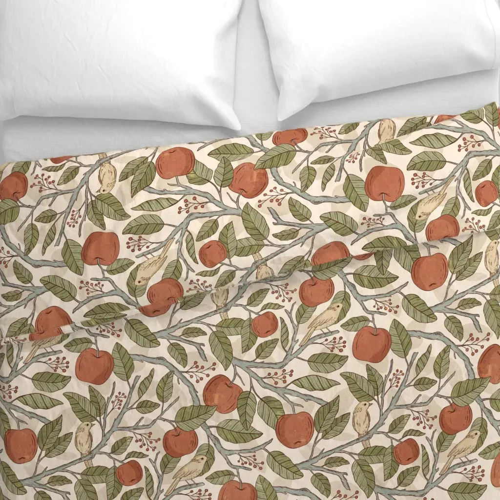 Vintage Apple Orchard Duvet Cover - Terracotta alternate view