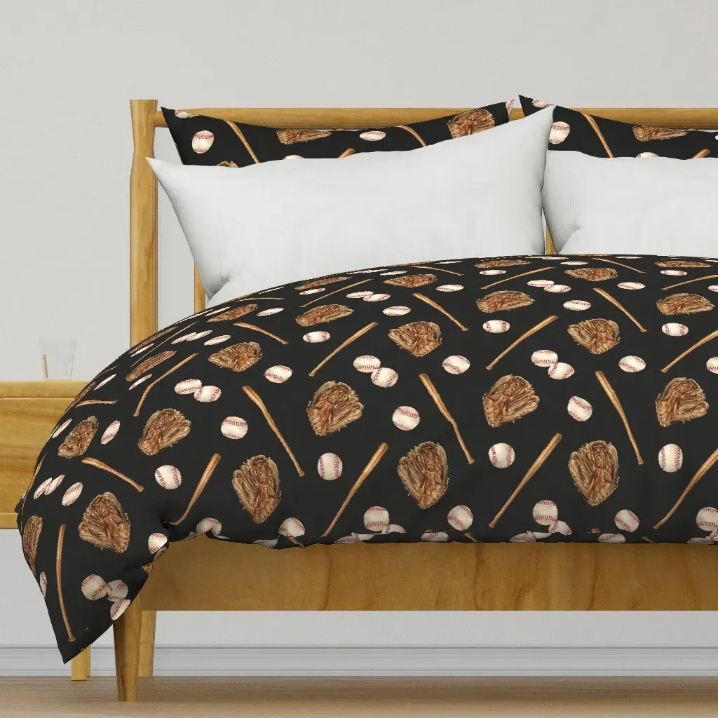 Vintage Baseball Game Duvet Cover - Brown product