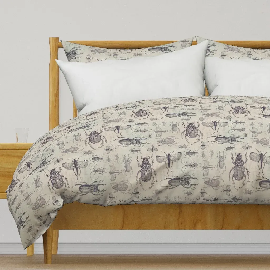 Vintage Beetles And Bugs Duvet Cover - Gray product