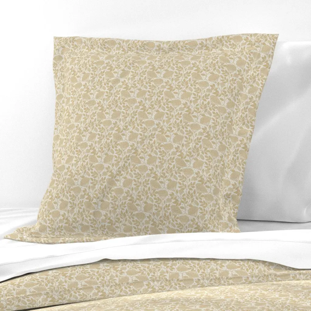 Vintage Block Print Elderflowers Small Euro Pillow Sham - Beige product