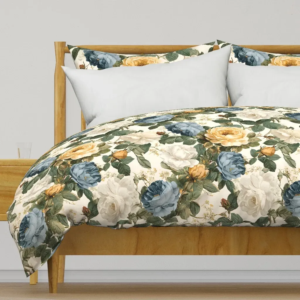 Vintage Botanical Roses Duvet Cover - Yellow product