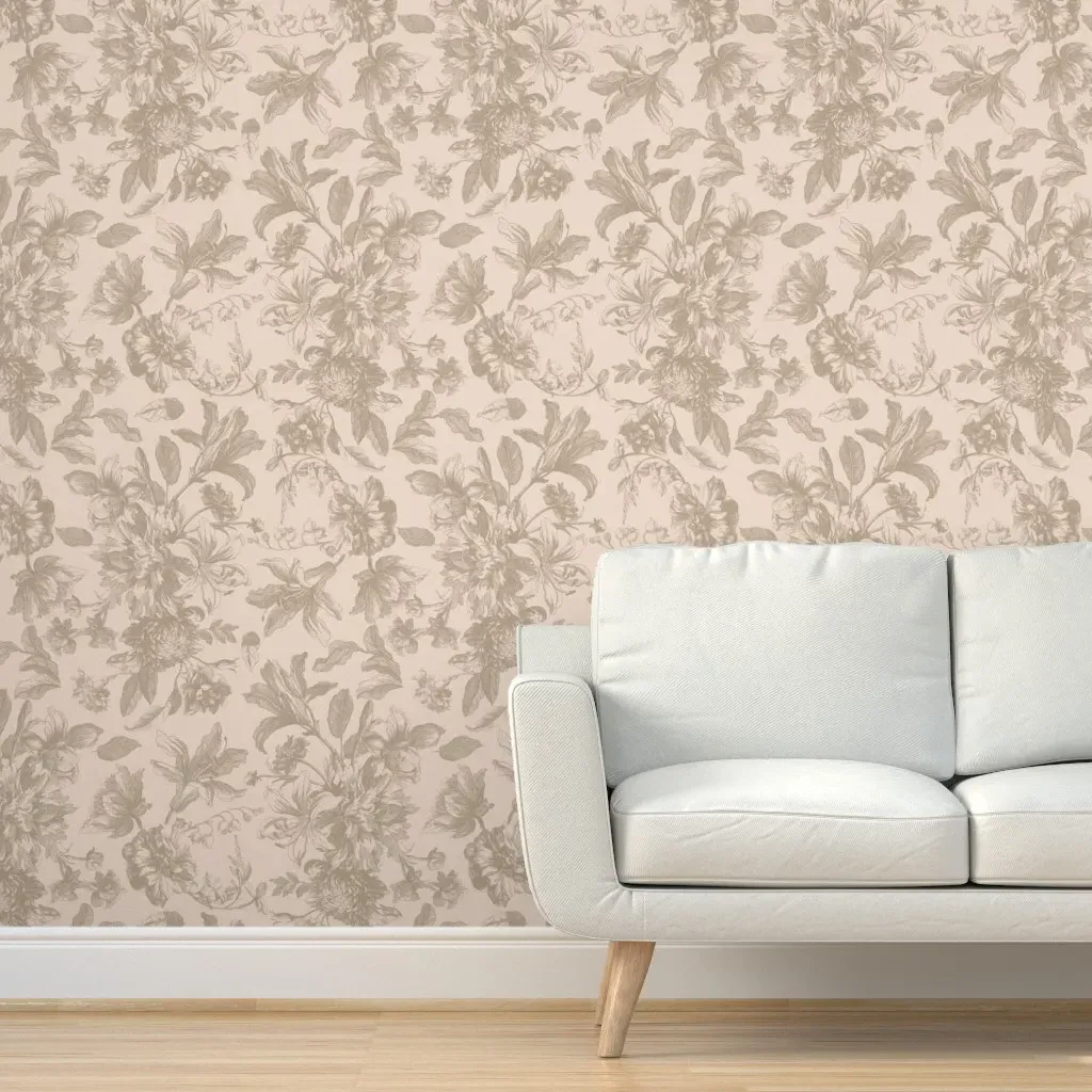 Vintage Chintz Floral Peel and Stick Wallpaper - Beige product