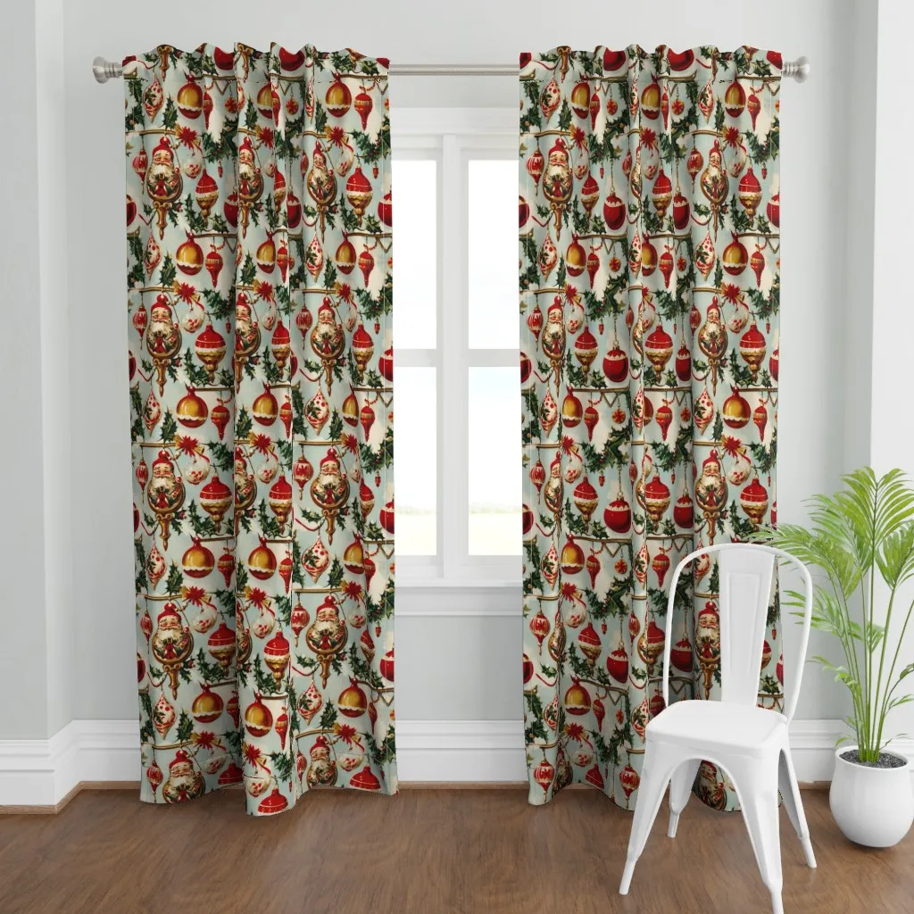 Vintage Christmas Curtain Panel - Red product