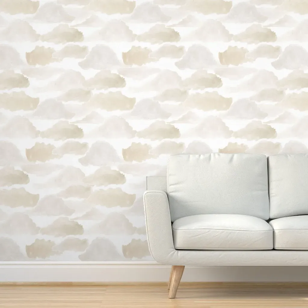 Vintage Clouds Jumbo Peel and Stick Wallpaper - Beige product