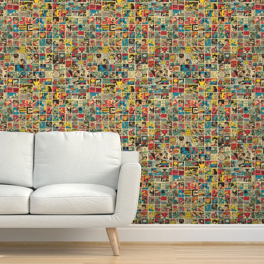 Vintage Comic Book Page Cells Peel and Stick Wallpaper - Beige product