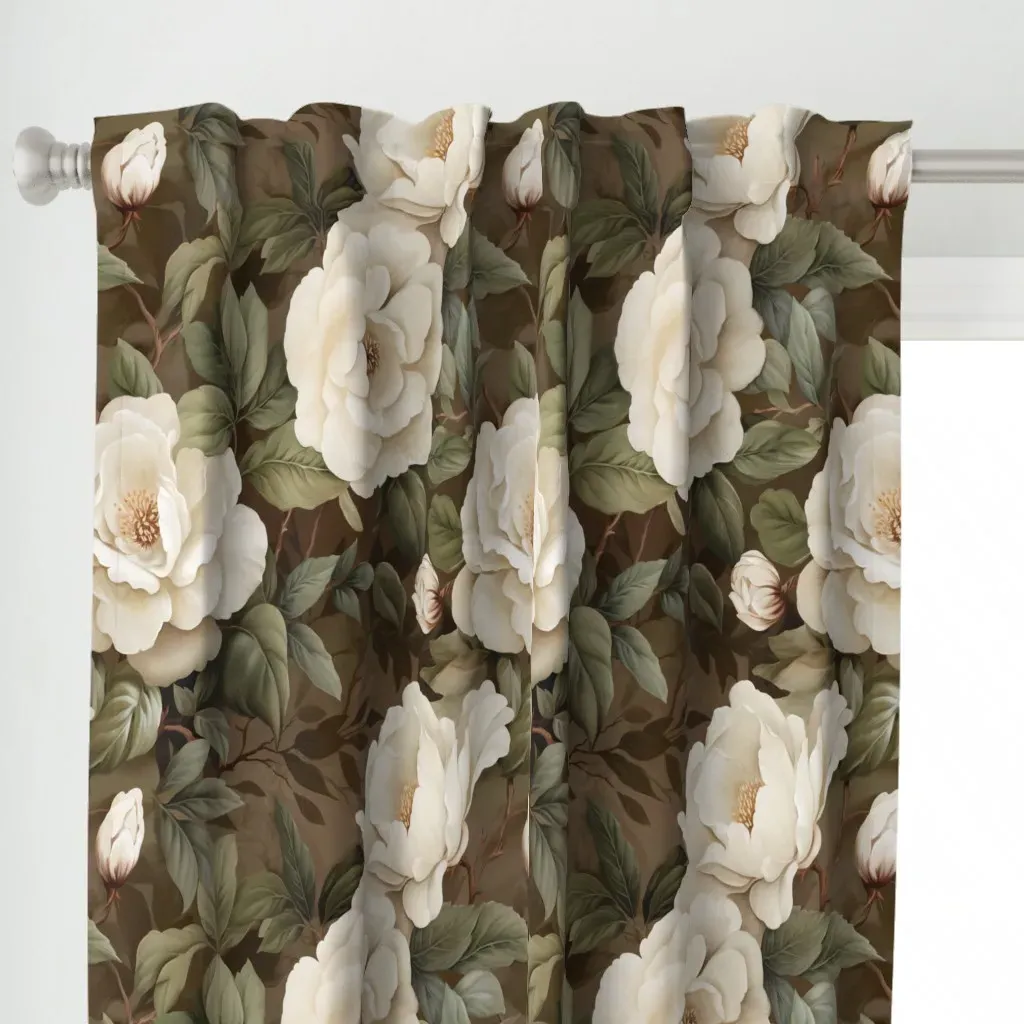 Vintage Cream Roses XL Curtain Panel - Creamy White alternate view