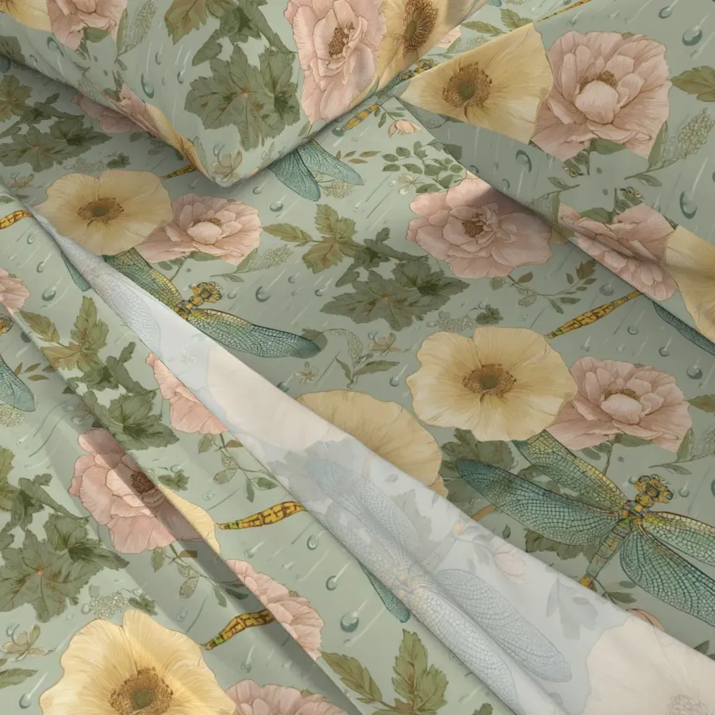 Vintage Dragonfly Botanical Garden Queen Sheet Set - Yellow alternate view