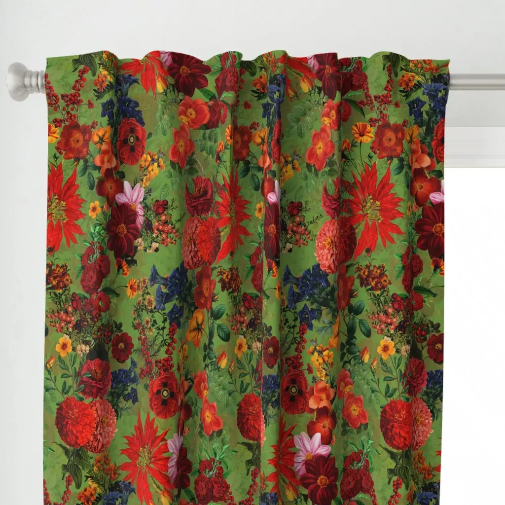 Vintage Dramatic Curtain Panel - Red alternate view