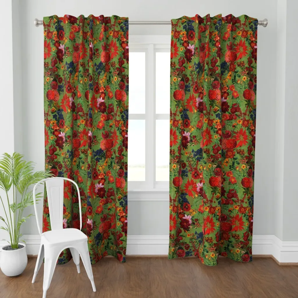 Vintage Dramatic Curtain Panel - Red product